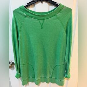 Hannah Vibrant Green Lightweight Sweatshirt dress w pockets 💚